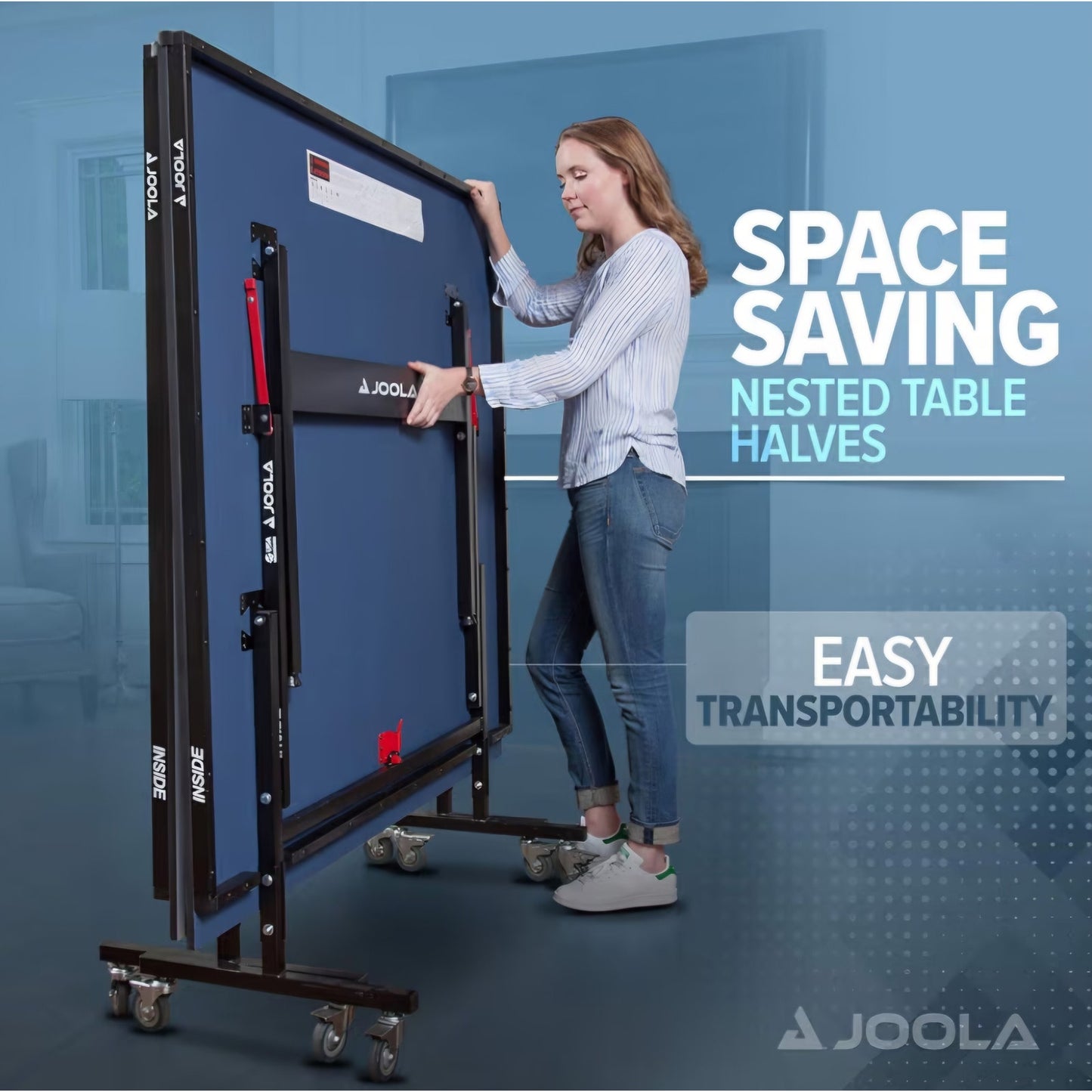 JOOLA Inside Professional MDF Indoor Ping Pong Table with Quick Clamp Table Tennis Net