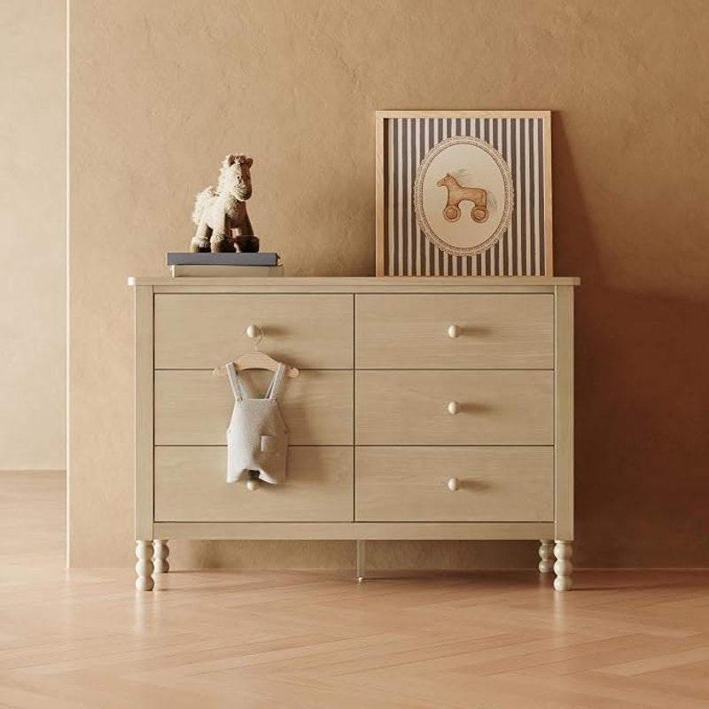 Storkcraft Rio 6 Drawer Dresser, Driftwood | GREENGUARD Gold Certified, Safety Interlocking Drawers