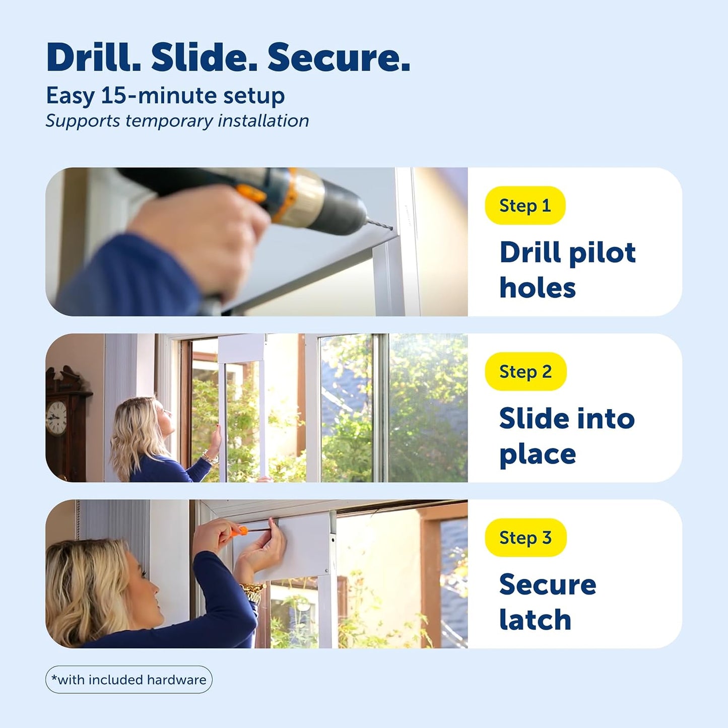 PetSafe Sliding Glass Pet Door - Large Dogs to 130 lb - White, 75 7/8" to 80 11/16".