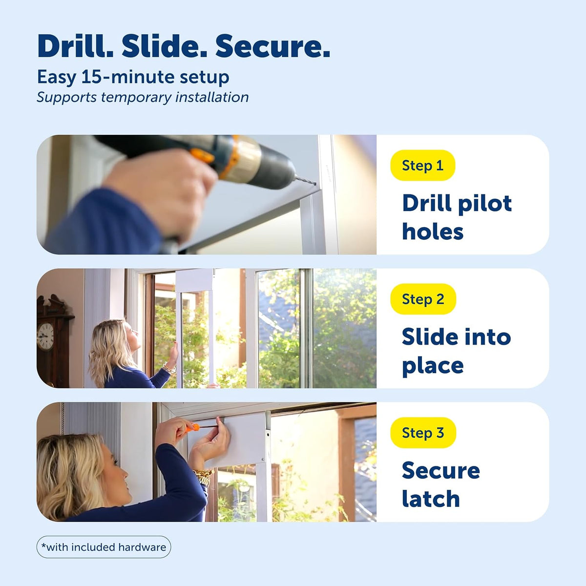 PetSafe Sliding Glass Pet Door - Large Dogs to 130 lb - White, 75 7/8" to 80 11/16".