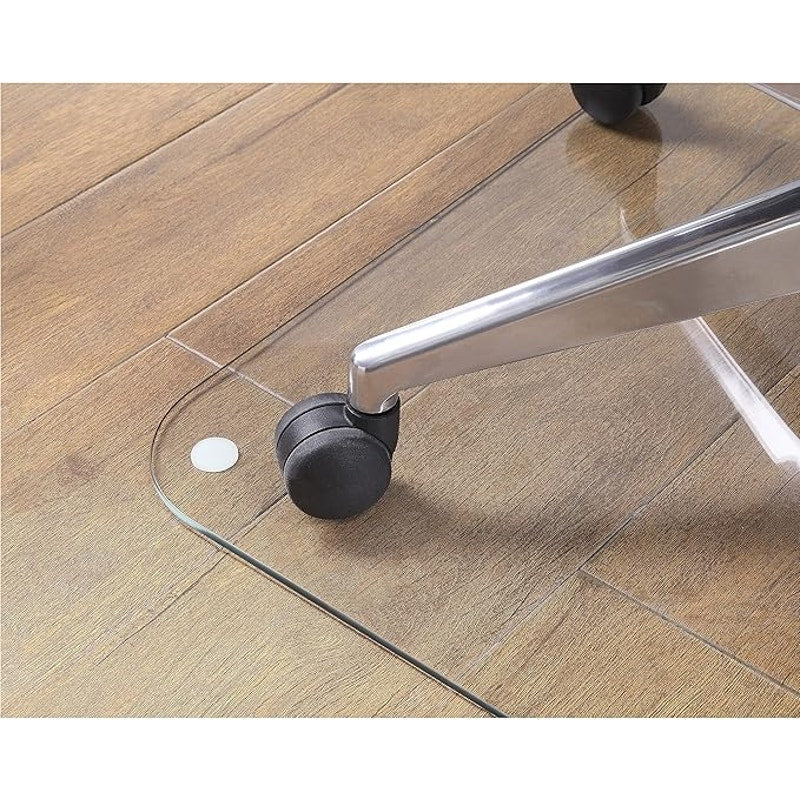 Lorell Tempered Glass Chairmat, 44" Width x 50" Depth x 0.25" Thickness, Clear, 1 Each.Rectangular