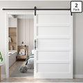 48x84 inch White Barn Door with 8FT Sliding Door Hardware Kit Included & Handle,MDF,Solid PVC