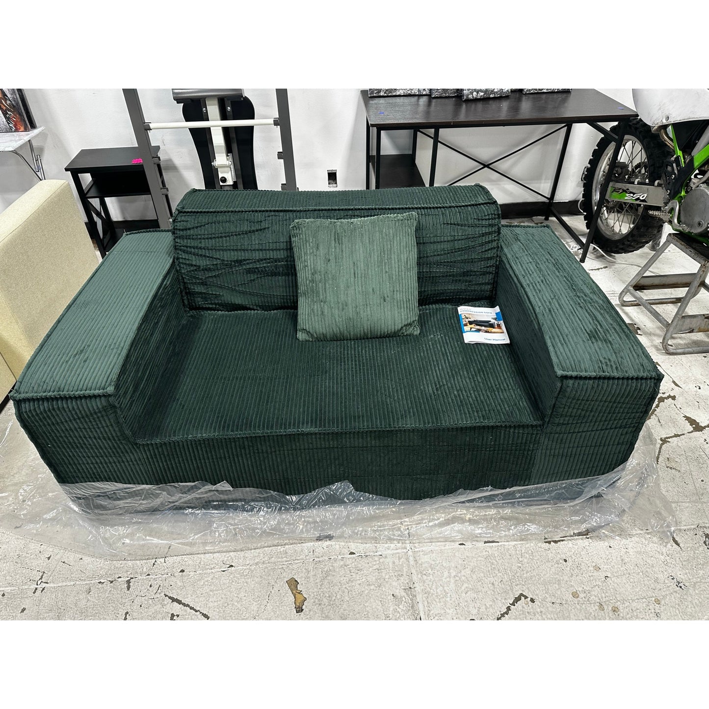 Compression sofa, love seat 64” L X 37” W