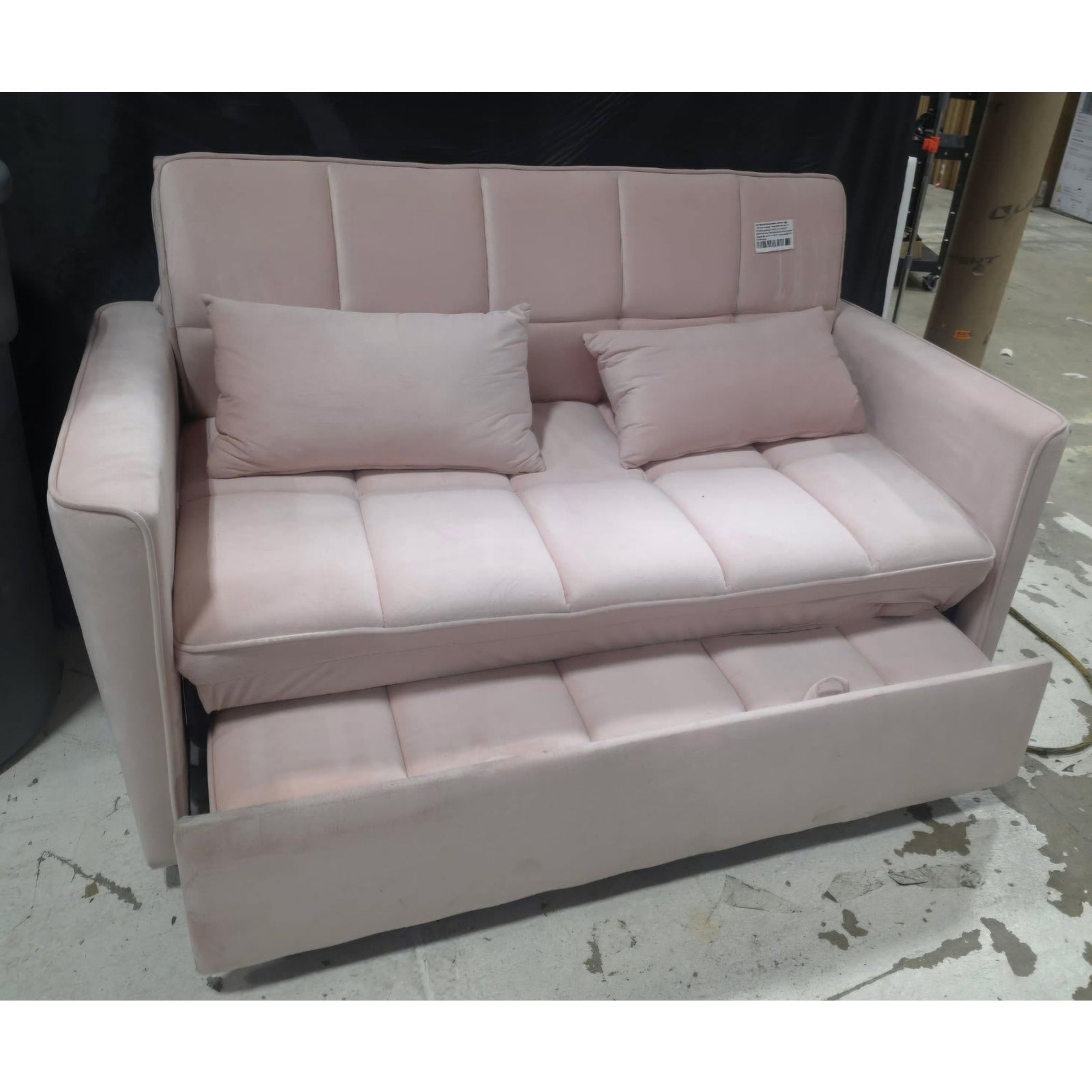 54'' Sleeper Sofa Bed, Convertible Pull Out Couch Futon for for Living Room,Apartment Pink Loveseat