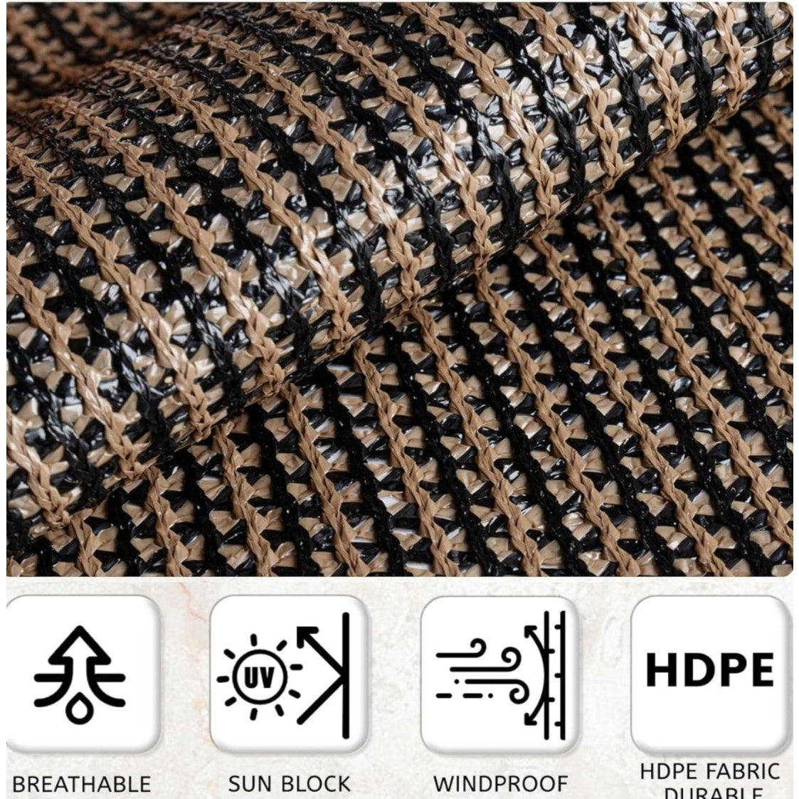 HENG FENG Outdoor Roller Shade 6'(W) x6'(H) Cordless Exterior Roller Shade Patio Shades Roll up Outdoor Blinds for Patio Porch Gazebo Pergola,Mocha