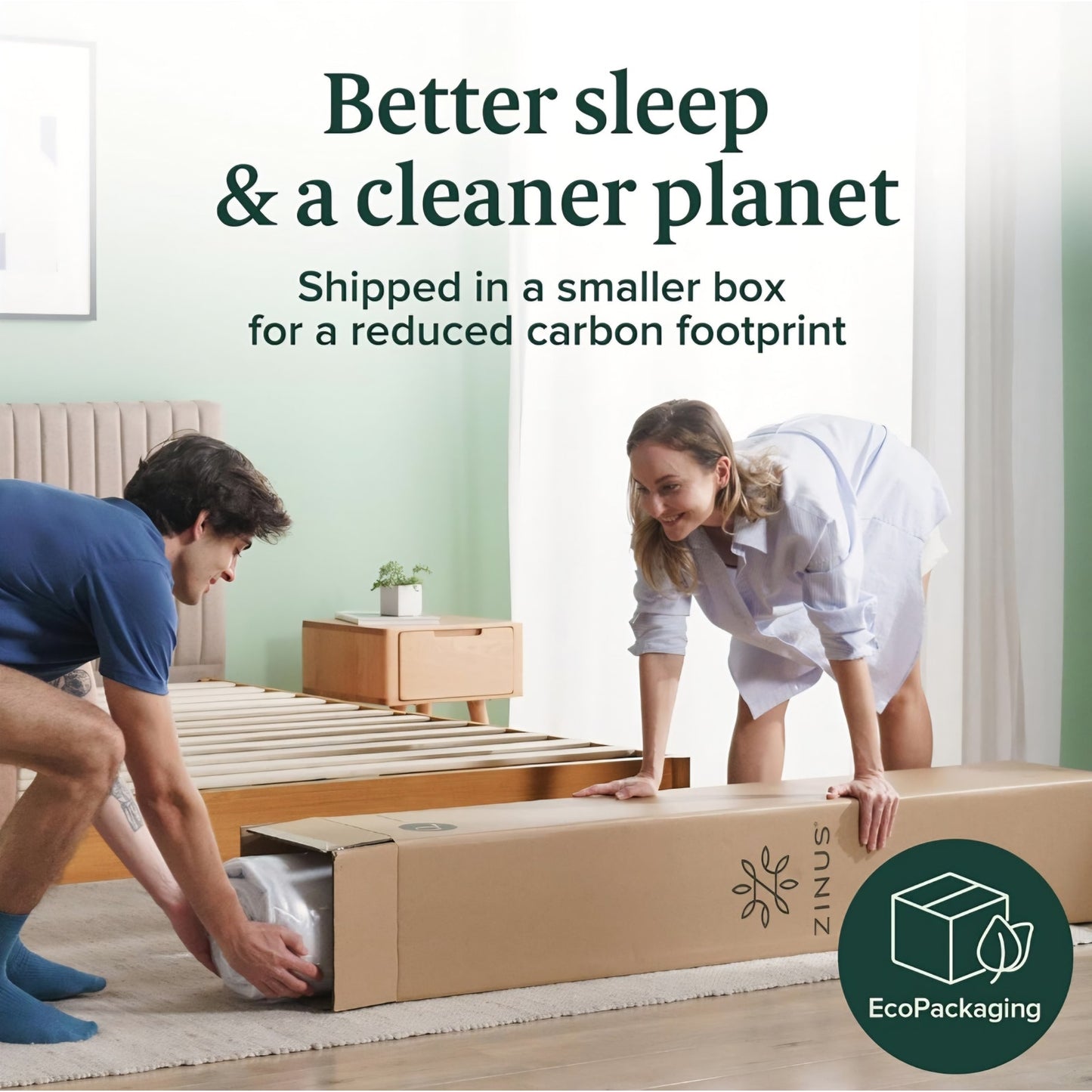 ZINUS 12 Inch Green Tea Memory Foam Mattress [New Version], King, Fiberglass free, Medium Firm Feel