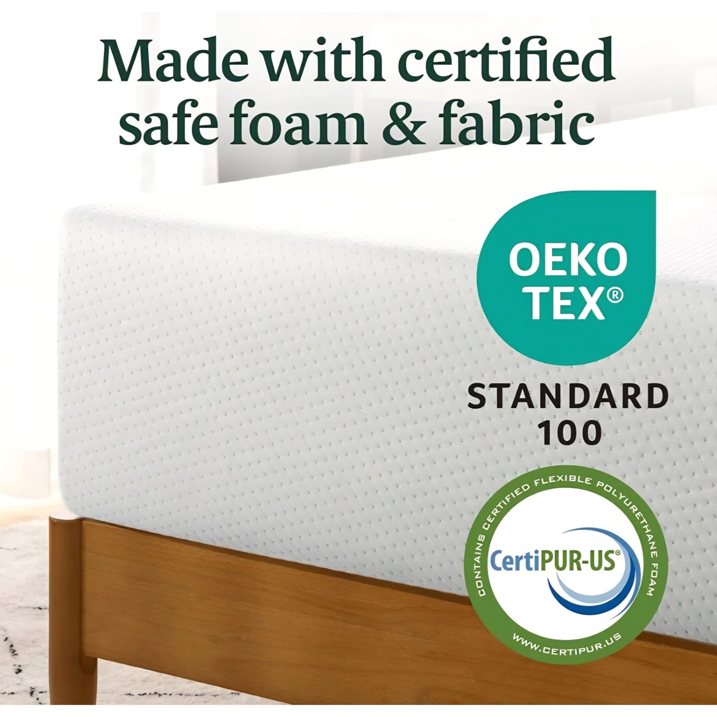 ZINUS 12 Inch Green Tea Memory Foam Mattress [New Version], Fiberglass free, Medium Firm Feel,