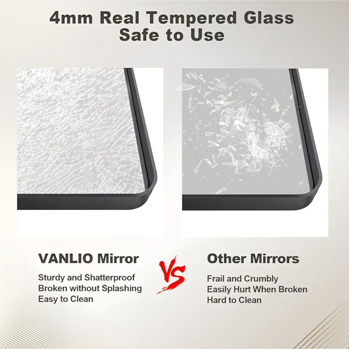55x36 Inch Black Framed Bathroom Mirror for Wall, Large Matte Metal Framed Wall Mirror