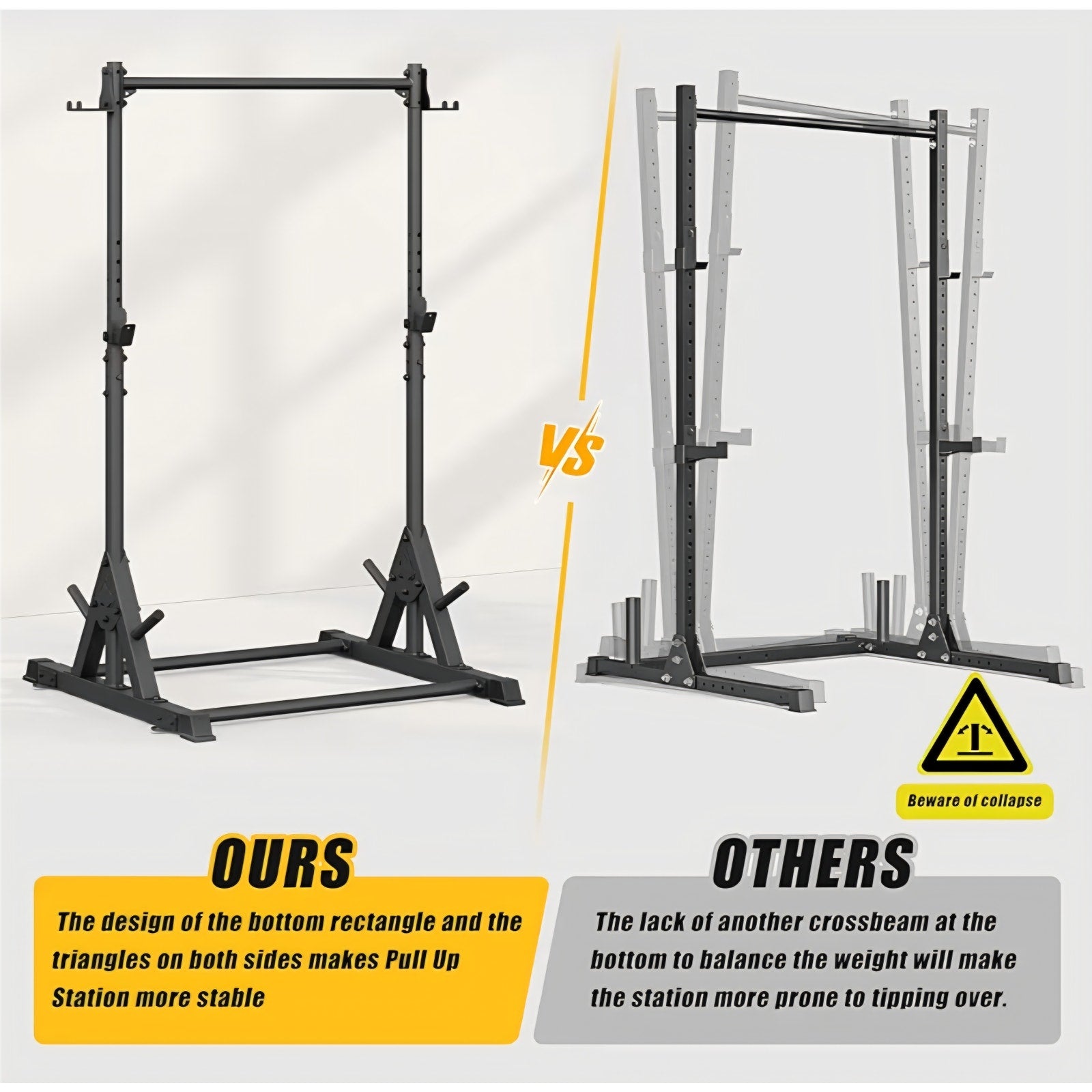 Pull Up Station, Strength Training Workout Pull Up Bar Free Standing for Home Gym