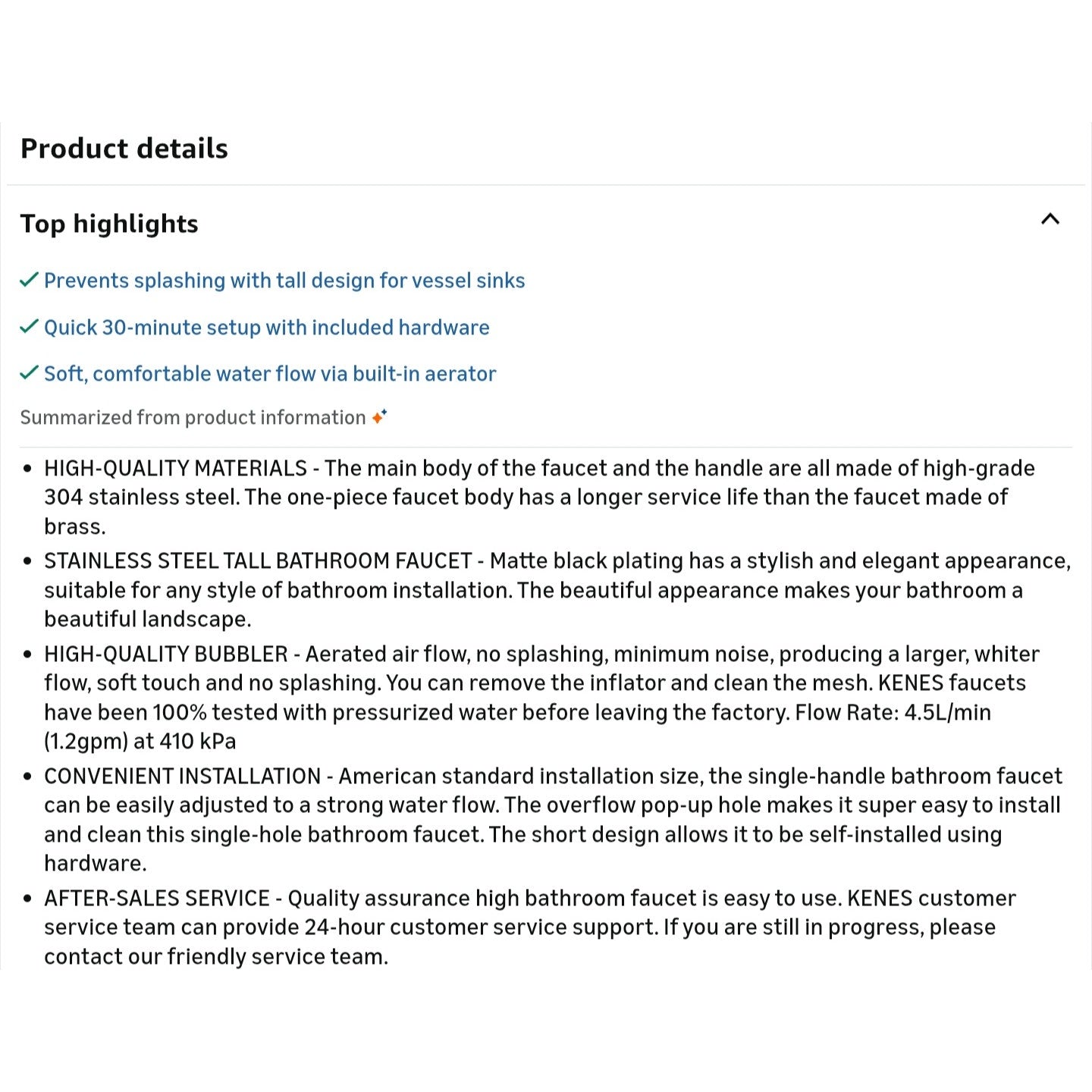 Single Handle Tall Vessel Sink Faucet Vanity Bathroom Faucet Basin