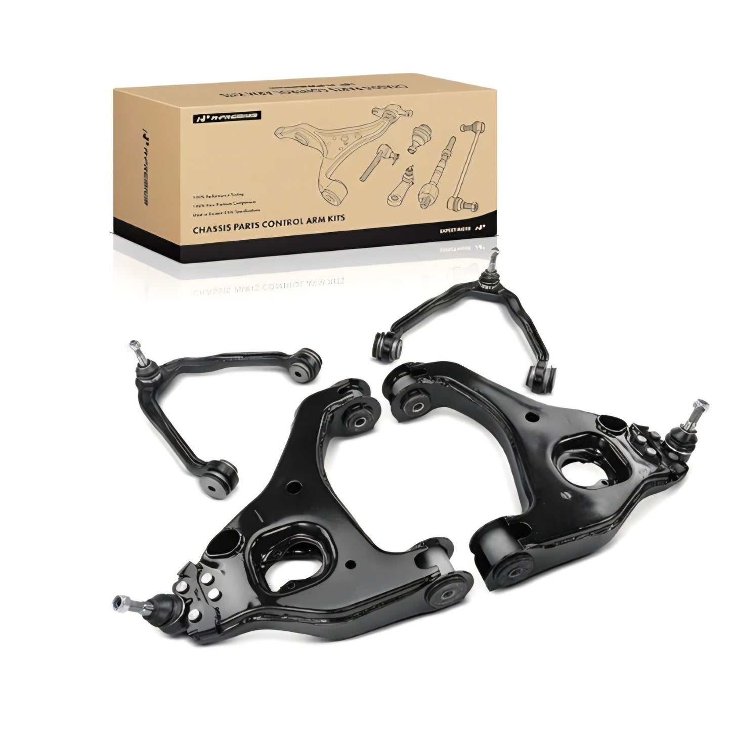 A-Premium Set of 4, (2) Upper Control Arm & (2) Lower Control Arm Chevy Silverado 1500 Siera 1500