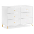 Delta Children Essex 6 Drawer Dresser, Bianca White/Natural