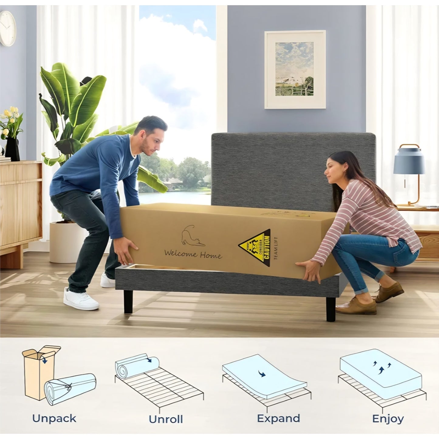 Vesgantti Twin Mattress, 10 Inch Hybrid Single Bed Mattress in a Box with Memory Foam and Pocket Spring, Ergonomic Design & Pressure Relief, Medium Firm Feel, 39"*75"*10"
