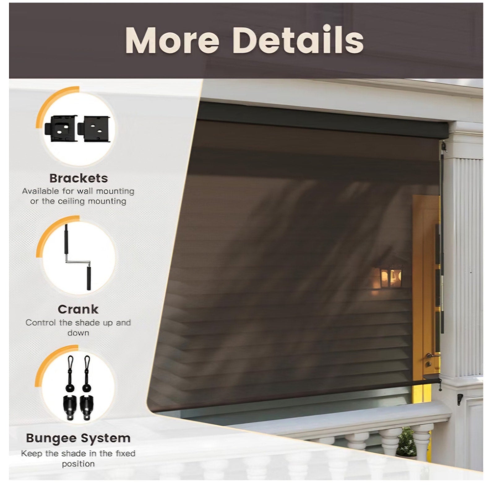 VICLLAX Premium Outdoor Roller Shade with Valance Pergola 4'x 8', Mocha