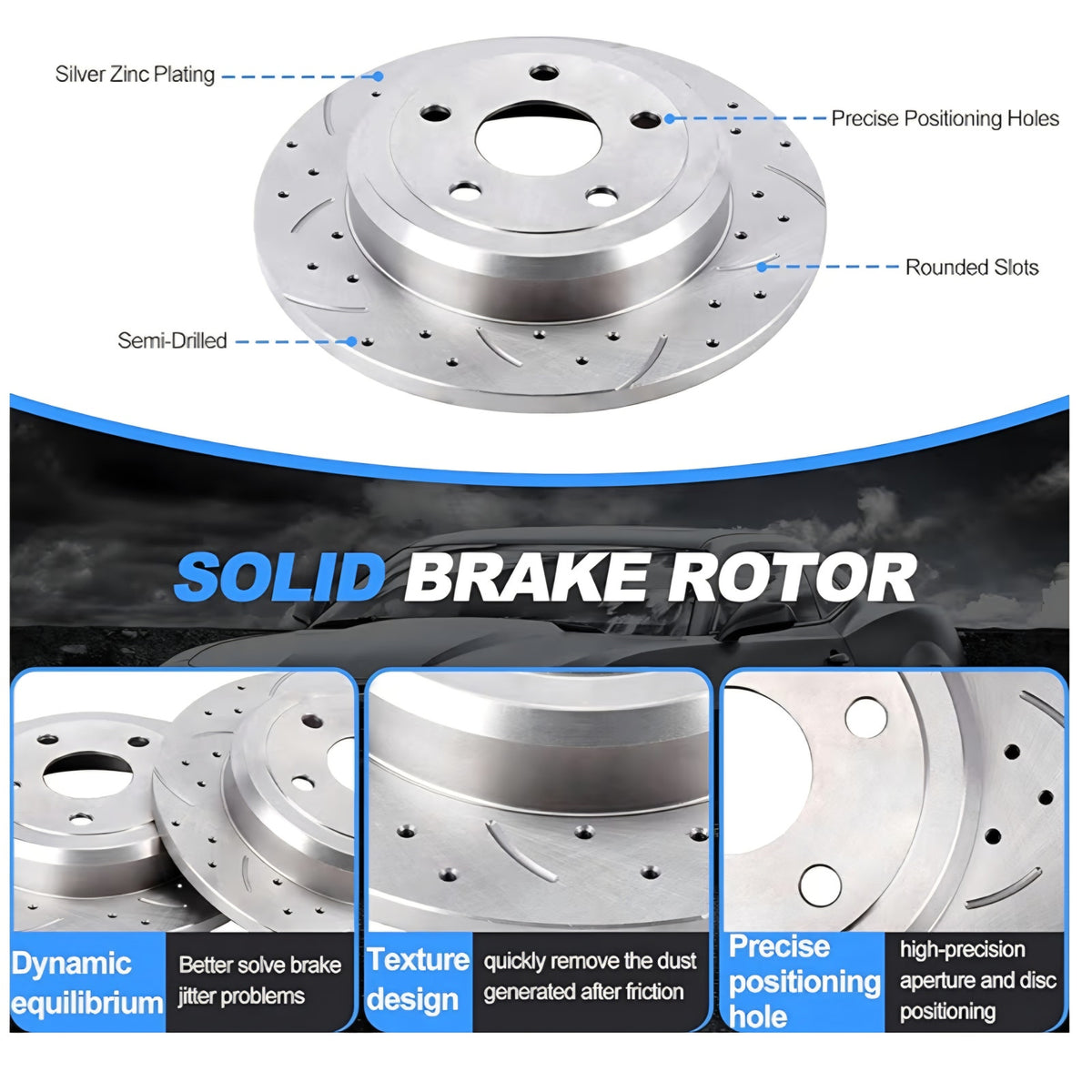 Rear Brake Pads And Rotors Kit Compatible Dodge Durango 2014-2020 For Jeep Grand Cherokee 2011-2020