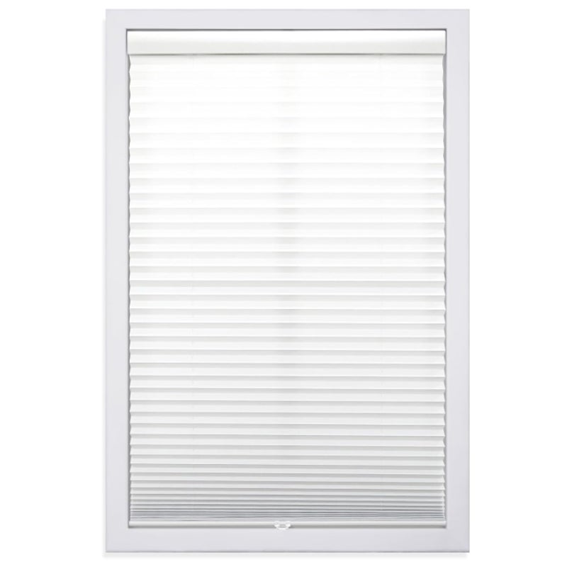 DEZ FURNISHINGS Cordless 1" Light Filtering Pleated Shade, Fabric, 58"W x 64"H, White