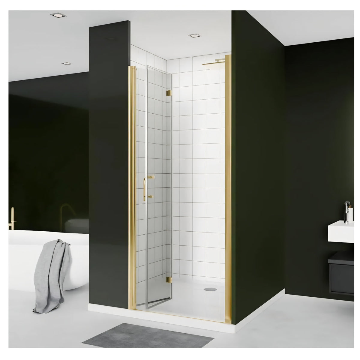 Bifold Shower Door, 30"-31.9" W x 72" H, 1/4" Tempered Glass Shower Door, Foldable Shower Glass Doo