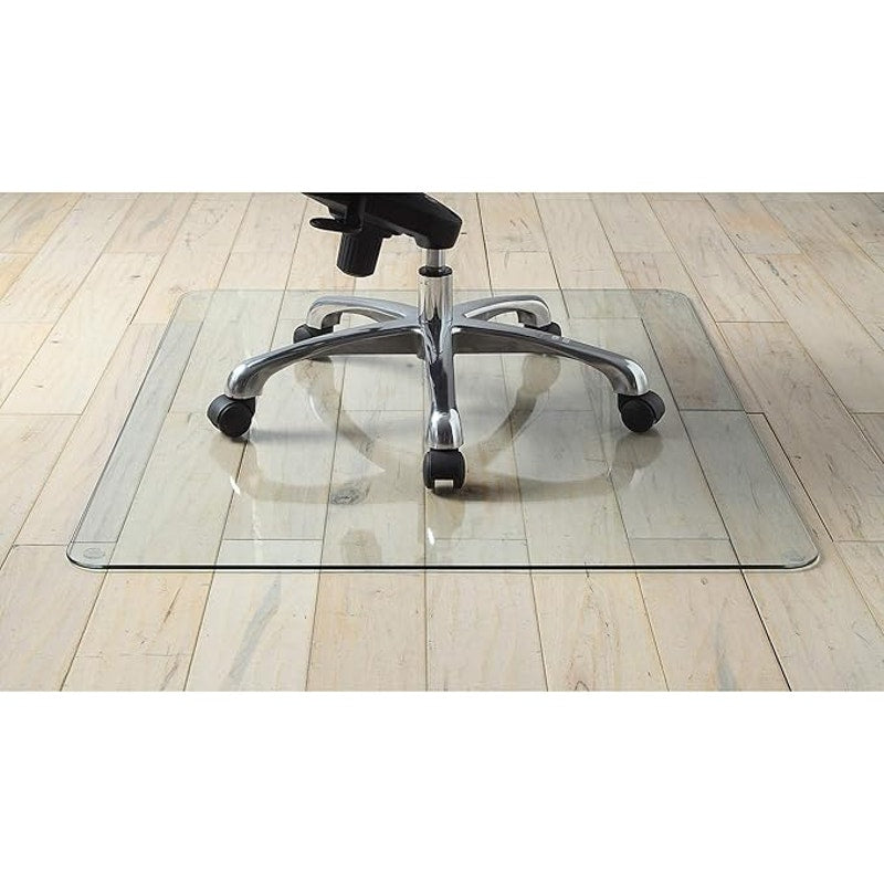Lorell Tempered Glass Chairmat, 44" Width x 50" Depth x 0.25" Thickness, Clear, 1 Each.Rectangular
