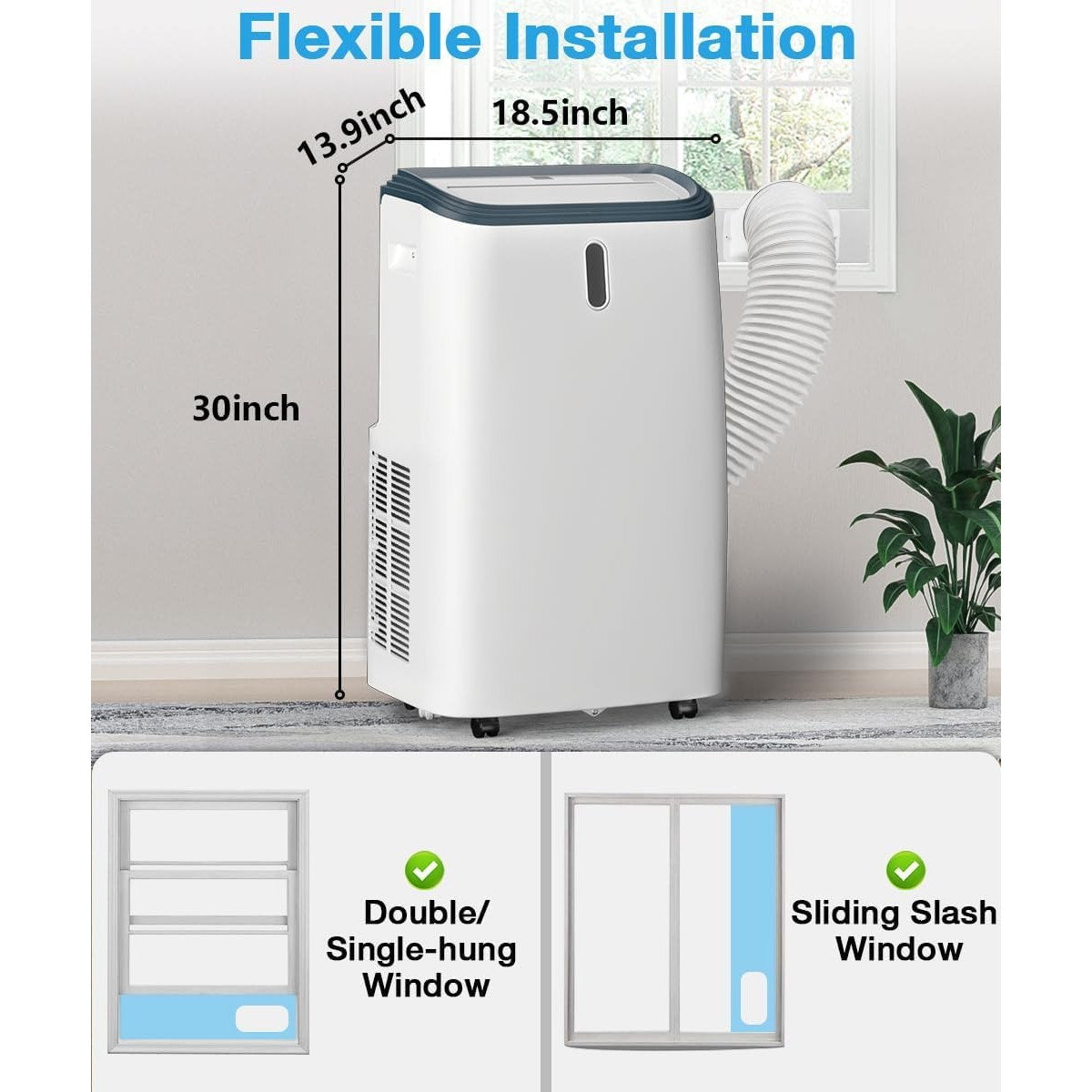 14000 BTU Portable AC Unit, Portable Air Conditioners for Room Cools up to 700 sq.ft, 24H Timer