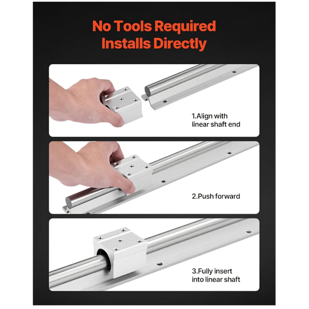 VEVOR Linear Rail Kit, SBR20, 2Pcs 2000 mm (78.74 inch) Linear Motion Guide Rails and 4Pcs