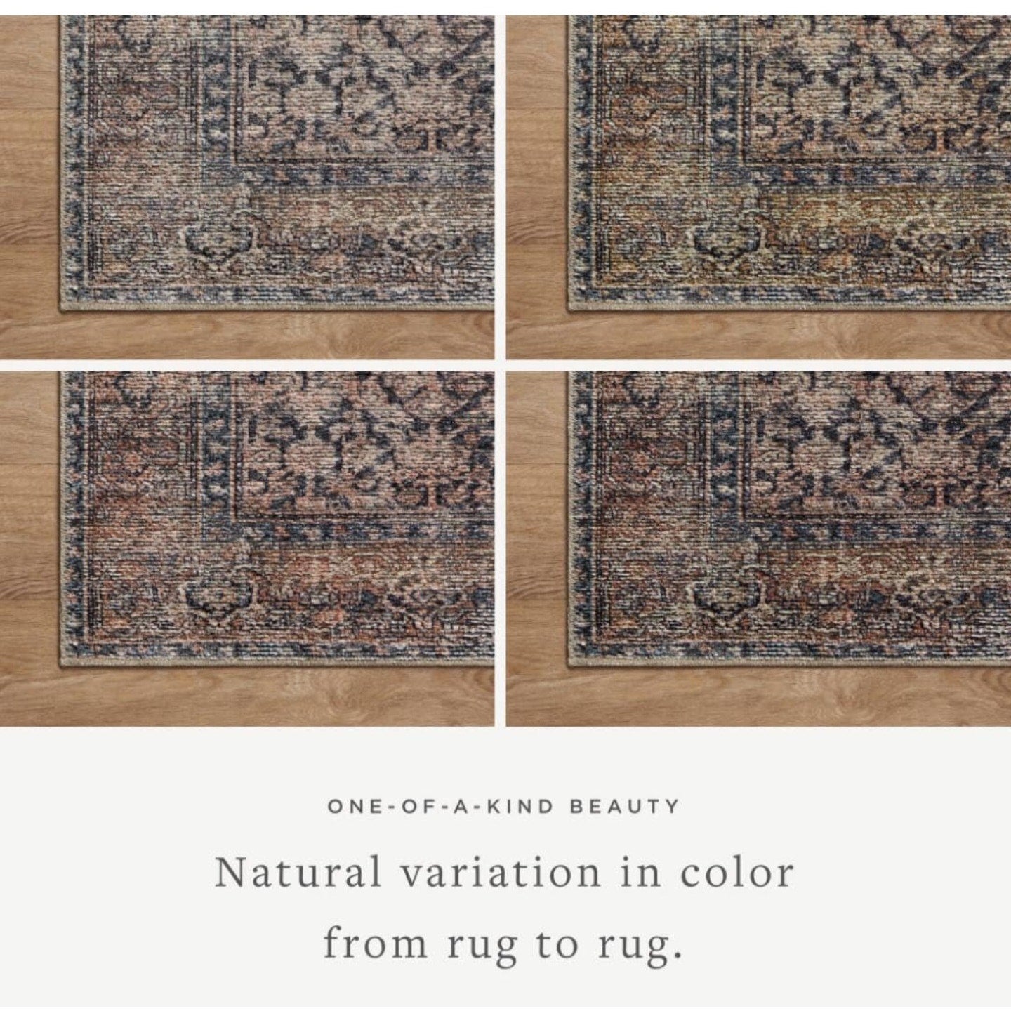 Loloi Amber Lewis Billie Collection, Ink & Salmon 6'-0" x 9'-0" Area Rug – Antique & Distressed