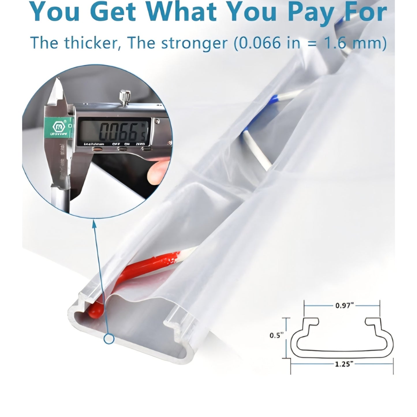 Greenhouse Spring Wire & Lock Channel 6.6 ft - PVC Coated Spring Wire & Aluminum