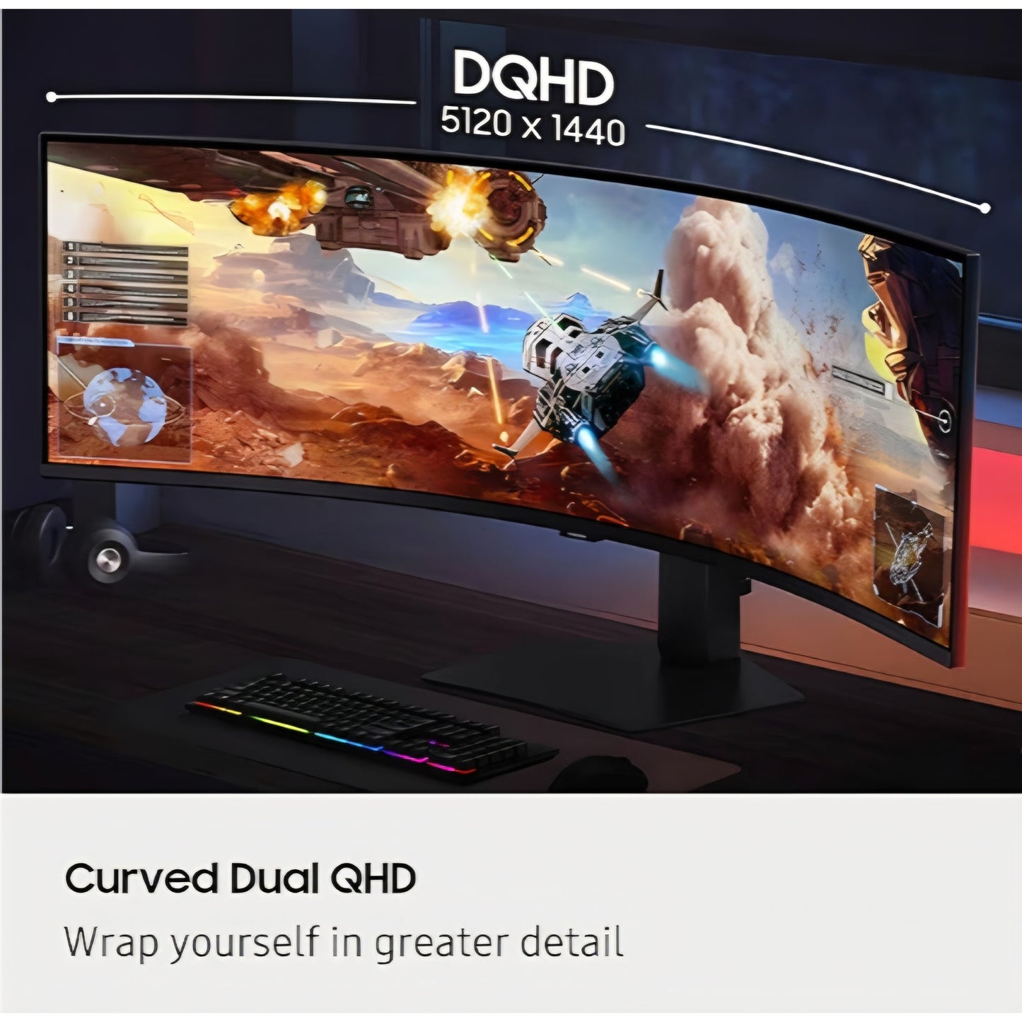 SAMSUNG 49-inch Odyssey G9 (G91F) DQHD, 144Hz, Curved Gaming Monitor, Ultra-Wide 32:9 Screen
