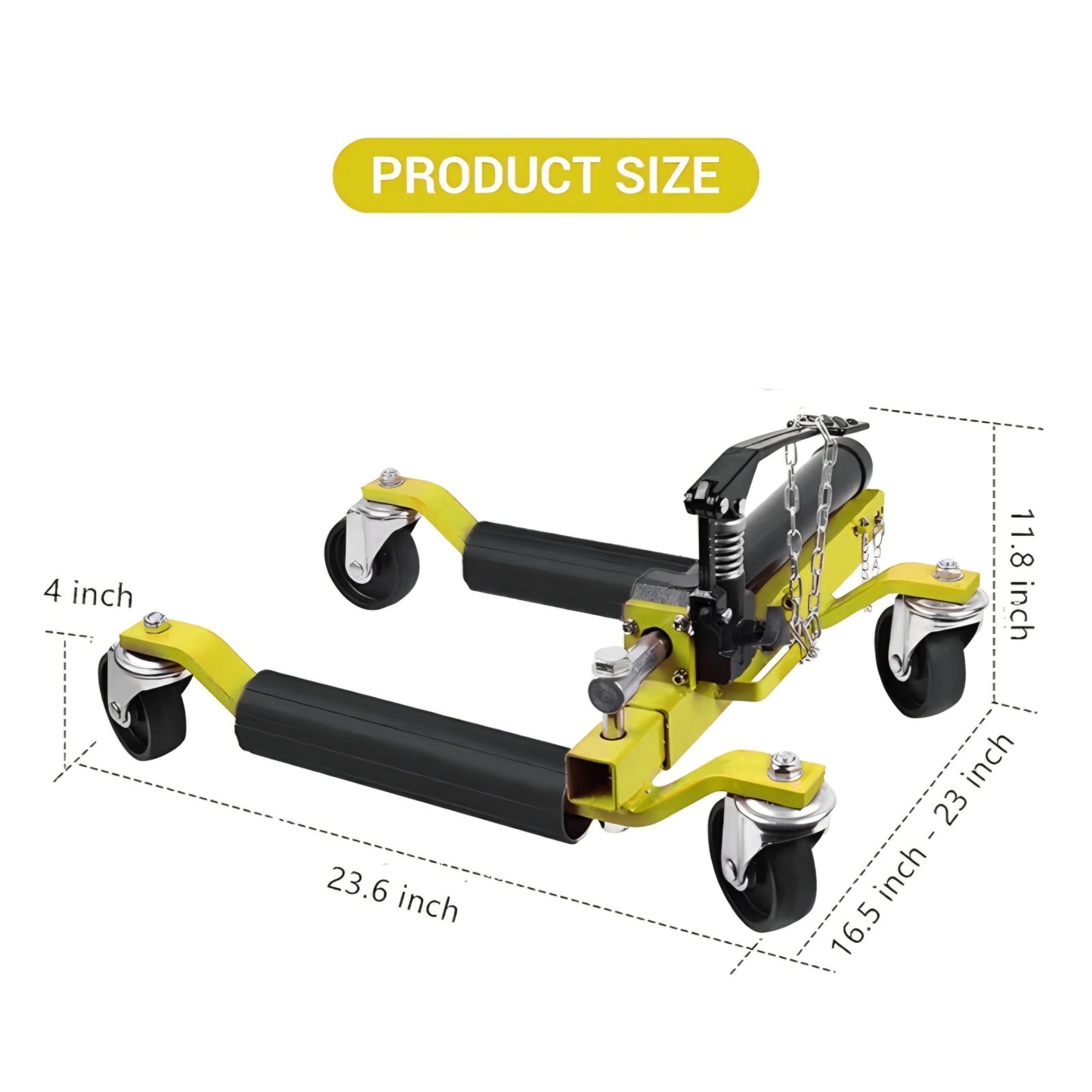 4 Pcs Car Wheel Dolly with Hydraulic Tire Jack, 1500 LBS Capacity Trailer Dolly