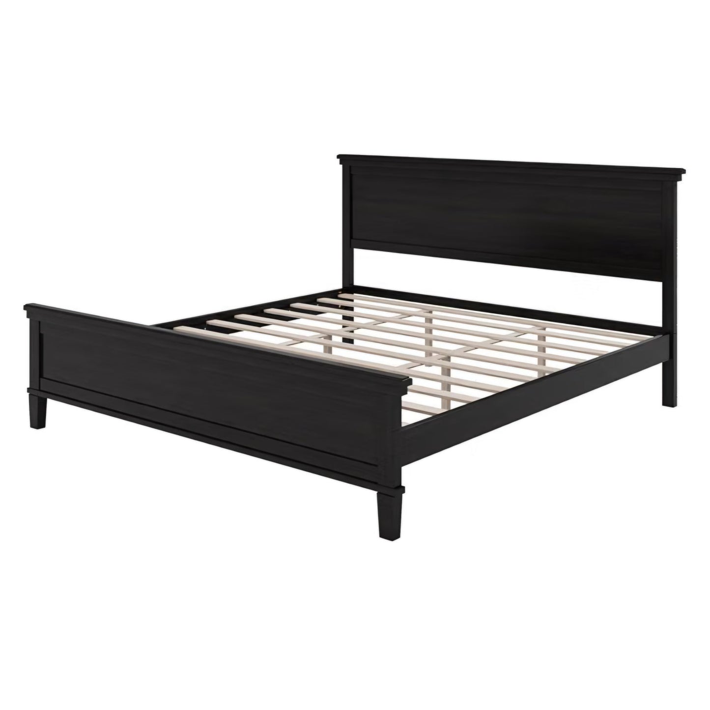 Merax King Size Wood Bed Frame with Headboard, Mid-Century Modern Platform Bed
