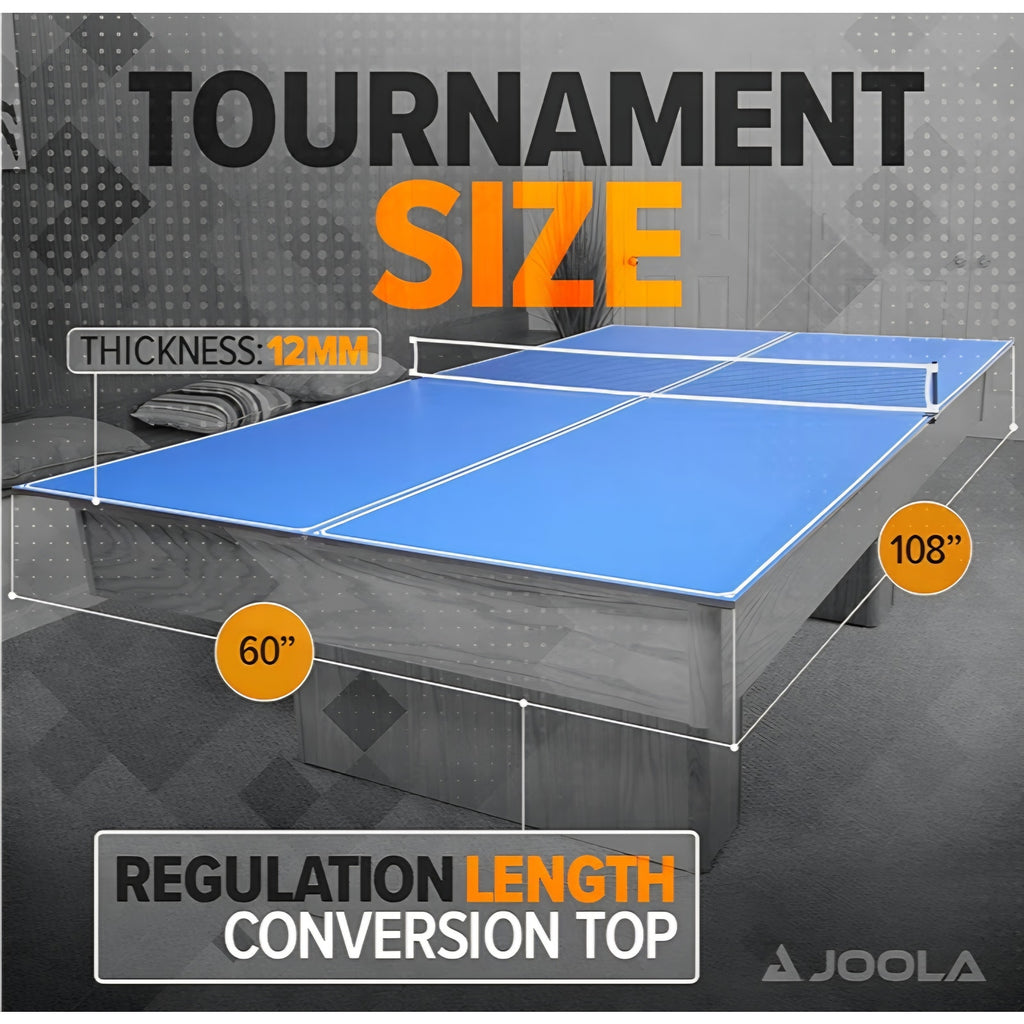 JOOLA Ping Pong Conversion Top with Net Set for Billiard and Pool Tables - Regulation Top Converts Billiards into Ping Pong Table