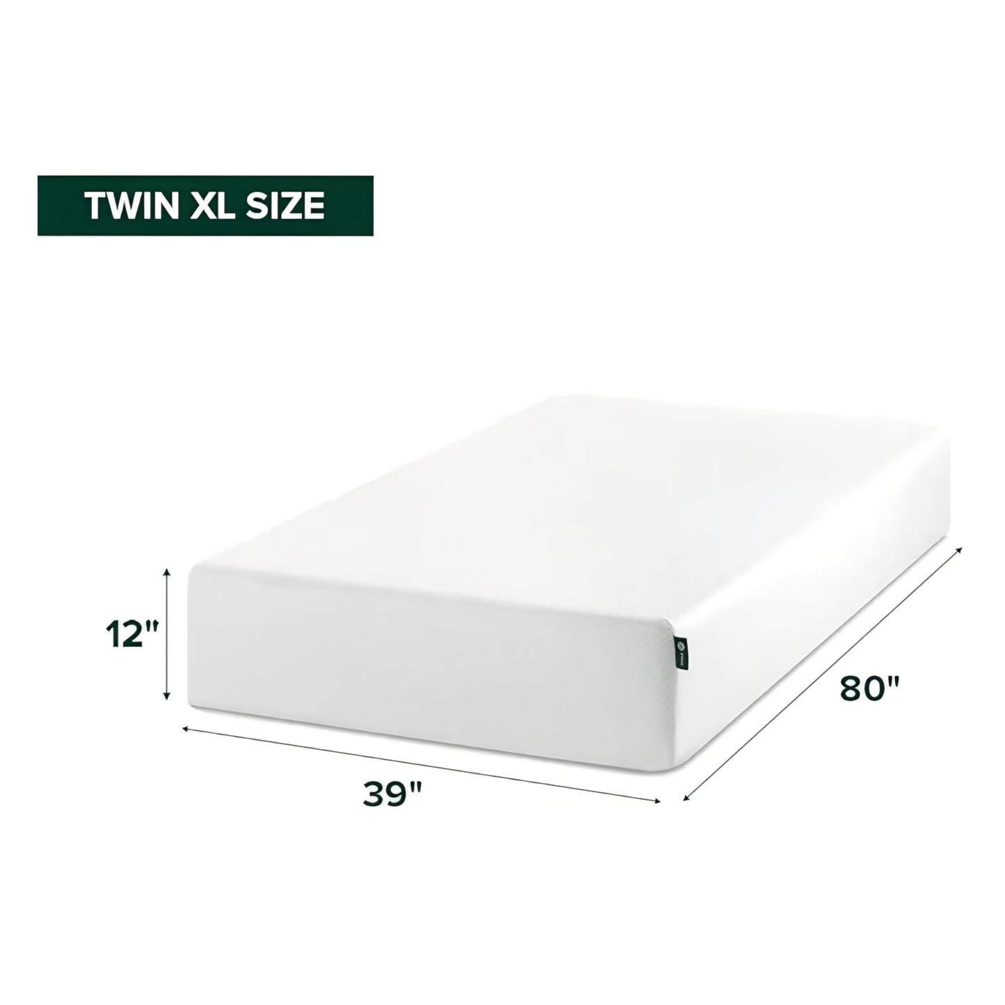 Zinus 12 Inch Twin XL Green Tea Memory Foam Mattress [New Version],Fiberglass Free medium Firm Feel