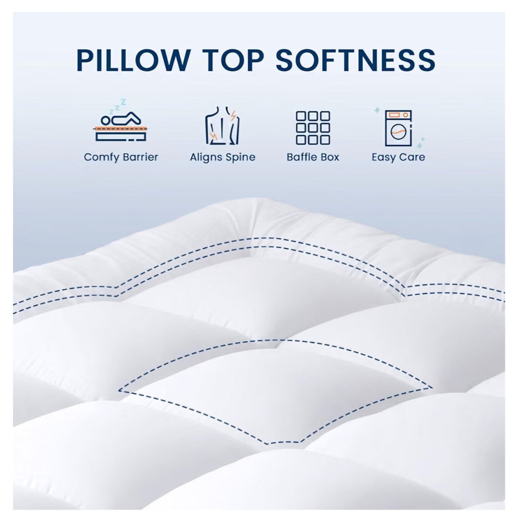Queen Mattress Topper Extra Thick, Cooling Plush Mattress Pad 8-21" Deep Pocket