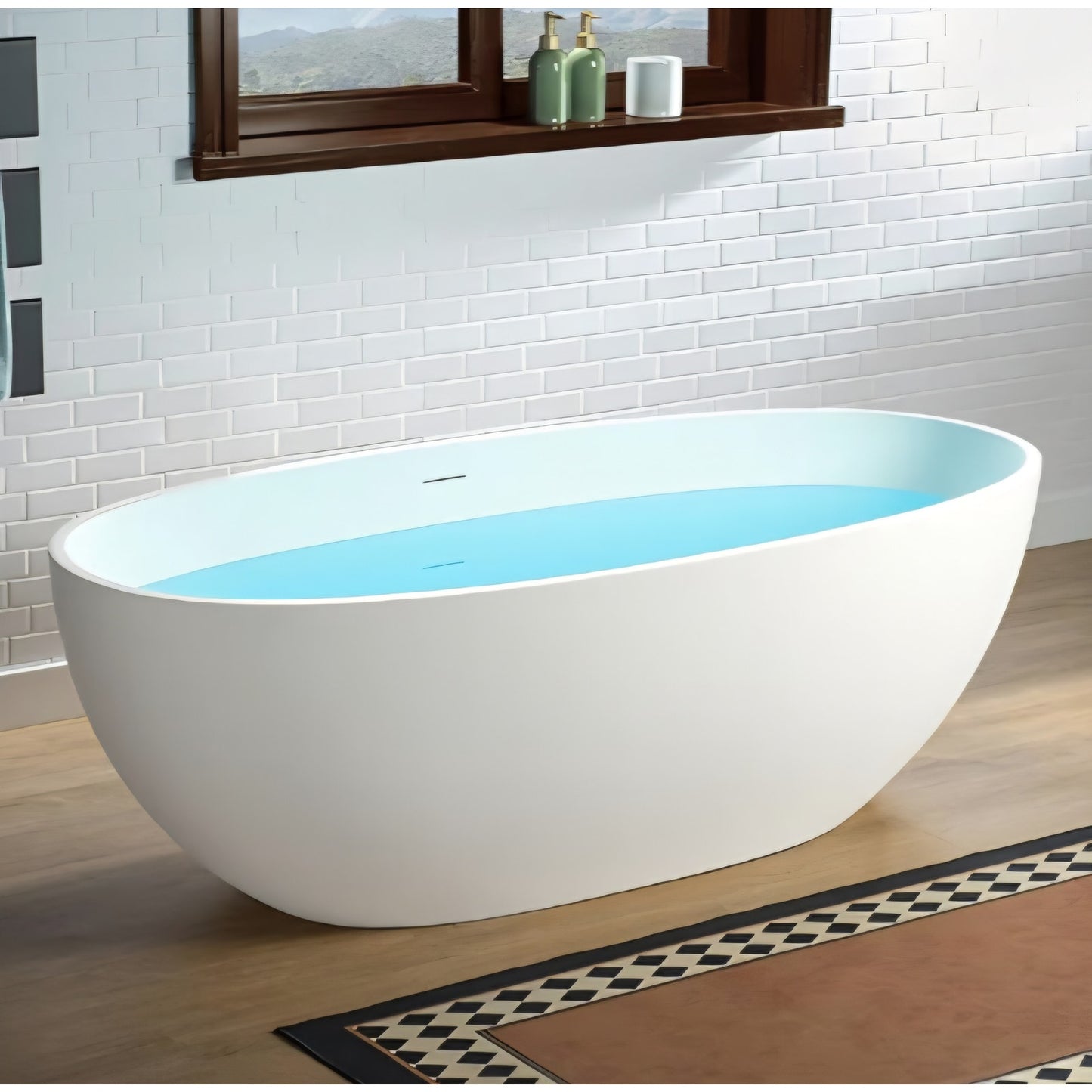 Bathtub Luxury Contemporary Solid Surface Freestanding 67 in. x 30.75 in Stone Resin Matte White