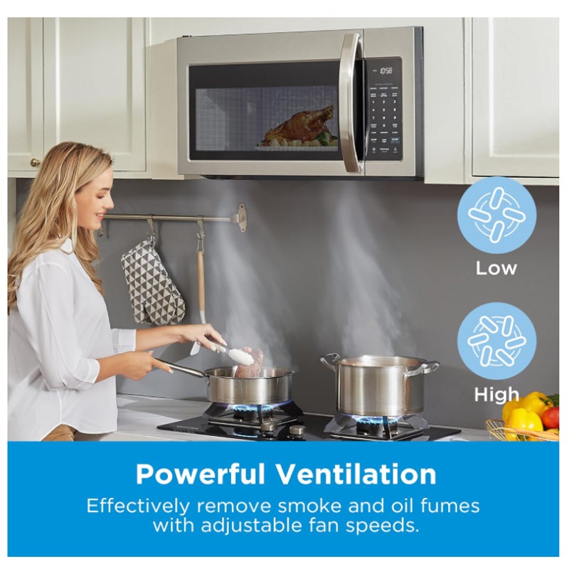 Midea Over the Range Microwave Oven, 1.7 Cu.Ft, 1000W, Stainless Steel Smart Touch Panel