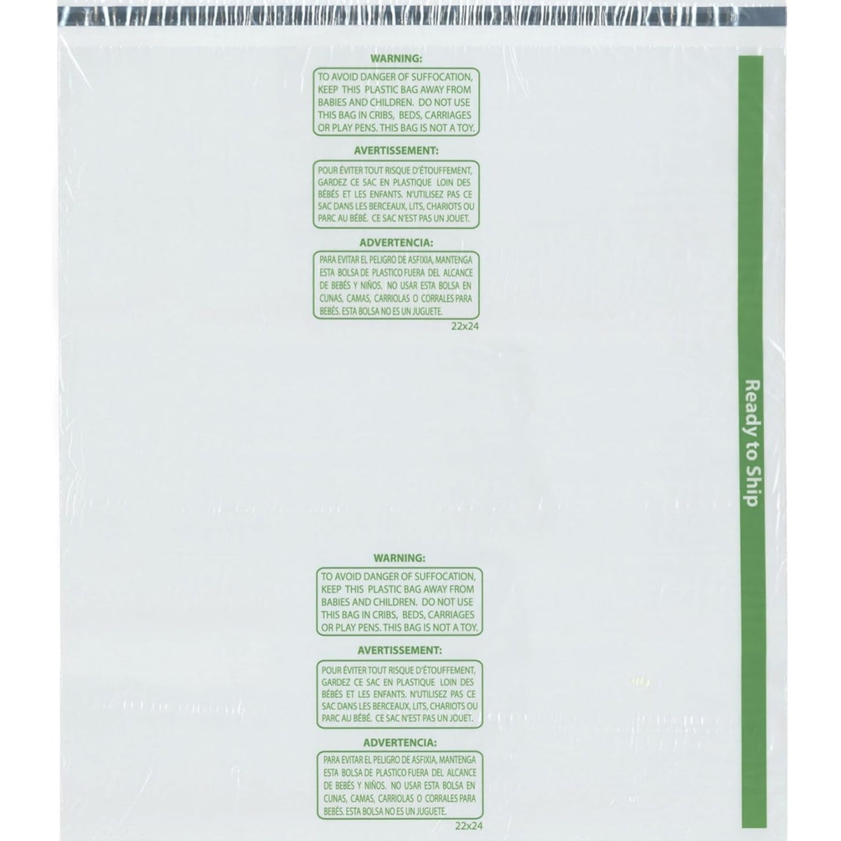 Plymor Ready to Ship 1.5 Mil Wicketed Poly Bags with Permanent Adhesive Strip and Suffocation Warni