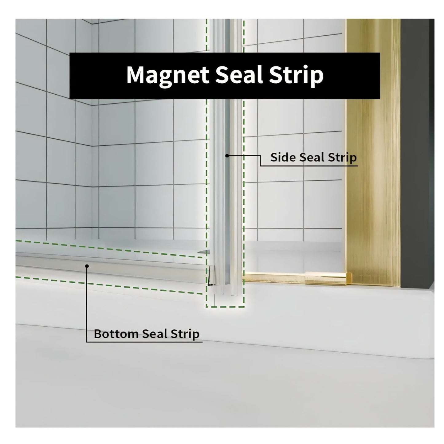 Bifold Shower Door, 32"-33.9" W x 72" H, 1/4" Tempered Glass Shower Door, Foldable Shower Glass Doo