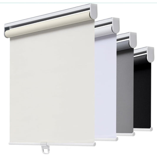 Cordless Roller Shades Blackout Blinds for Windows Room Darkening Rolled Up Shades with Spring
