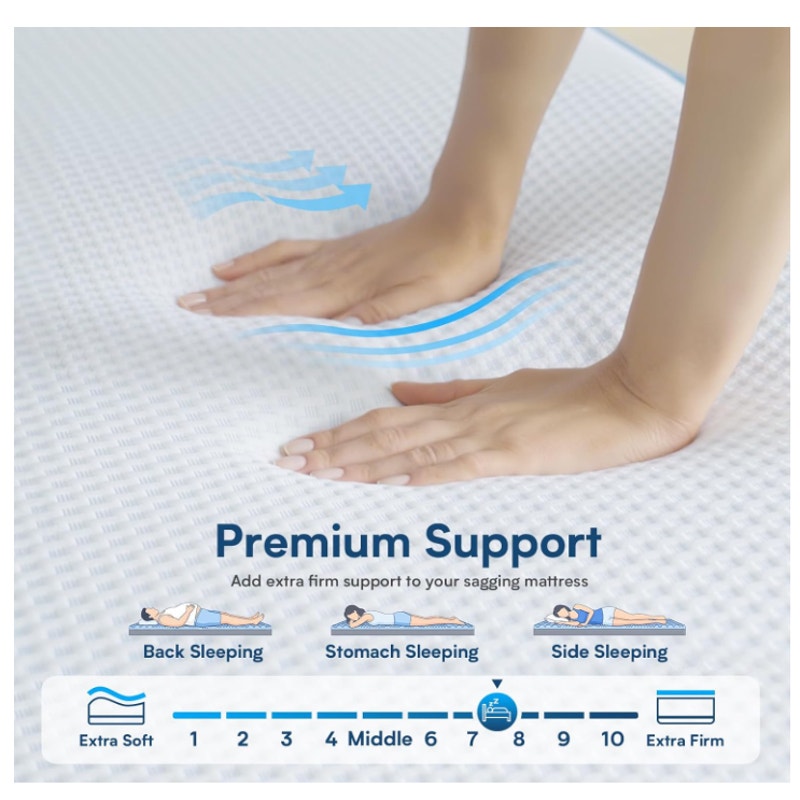 Extra Firm Mattress Topper King Size, 4 Inch Firm High Density Memory Foam Bed Topper