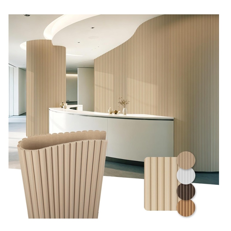 Art3d Roll-Flat Beaded Wood Slat Wall Panel, 1-Pack, 94.5" x 23.6", Ashtree Flexible