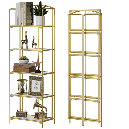 Crofy No Assembly Folding Bookshelf for Living Room