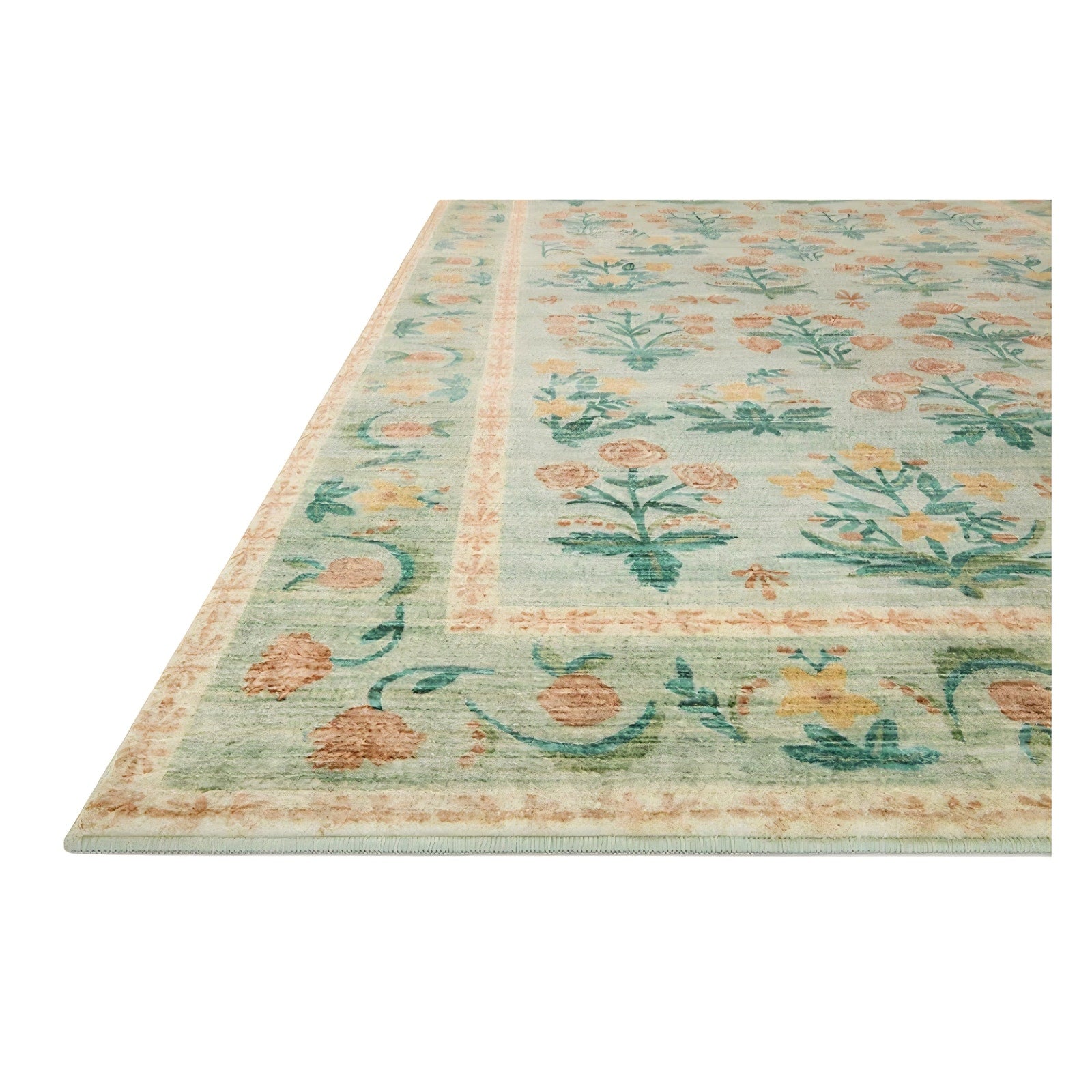 Loloi Rifle Paper Co. Eden Collection EDE-01 Mughal Rose Moss 8'-6" x 11'-6" Area Rug feat