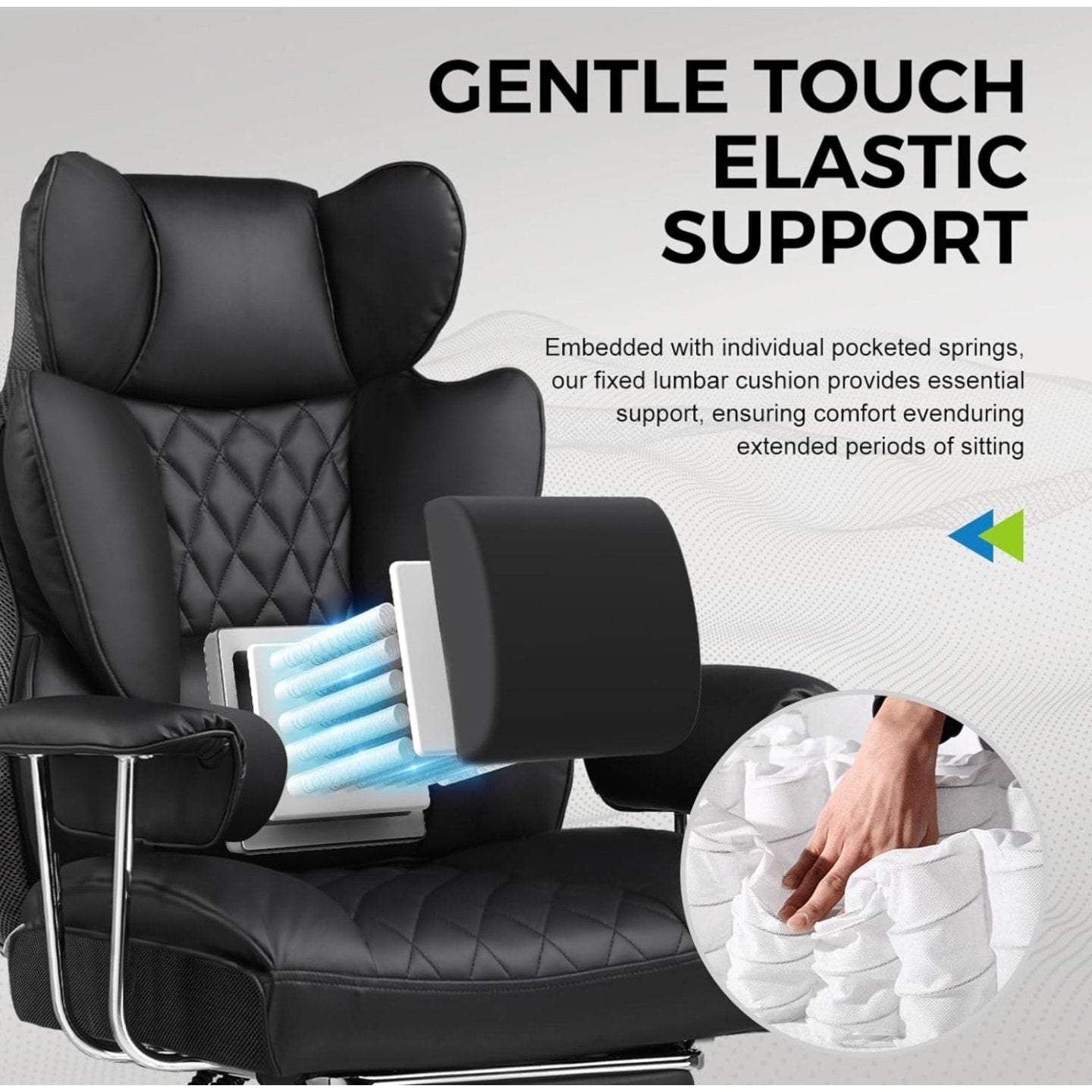 GTRACING Gaming Chair,Office Chair with Pocket Spring Lumbar Support, Ergonomic Comfortable Wide