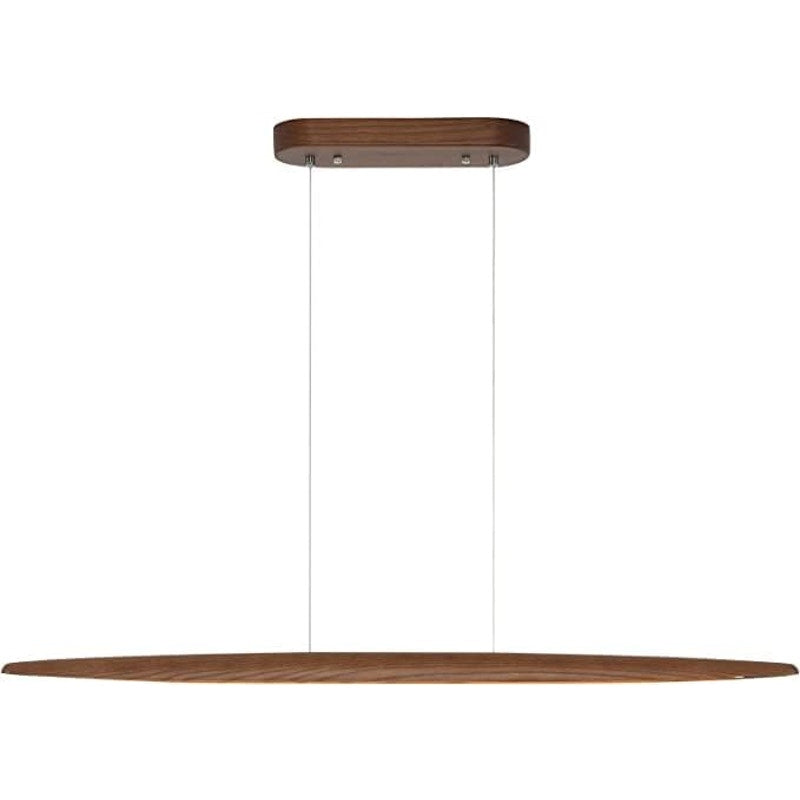 71"Wood Linear Pendant LightWood Linear,Light Island LightsLED DimmableChandelier Table WalnutColor