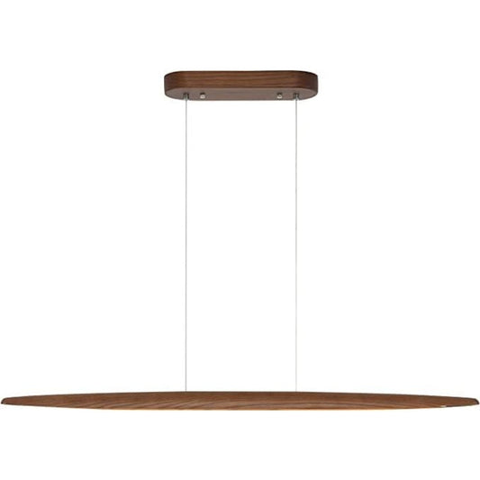 71"Wood Linear Pendant LightWood Linear,Light Island LightsLED DimmableChandelier Table WalnutColor