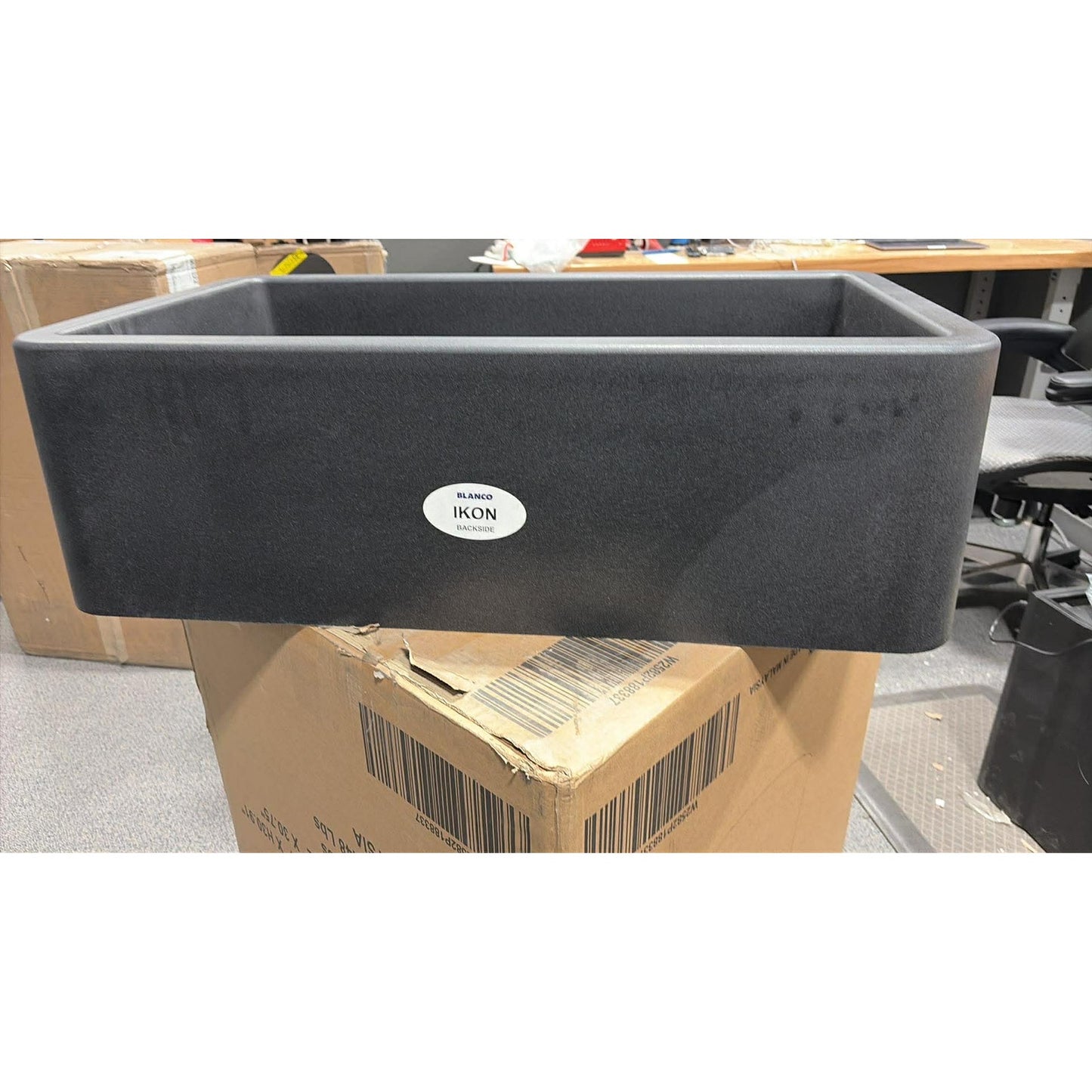 BLANCO, Anthracite 402322 IKON SILGRANIT 60/40 Double Bowl Apron-Front Kitchen Sink, 33" X 19"