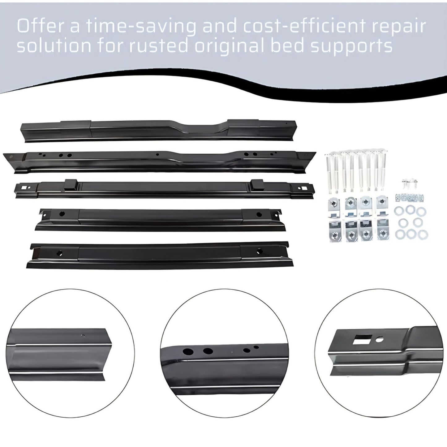 ECOTRIC 5 Long Truck Bed Crossmember Compatible with 1999-2018 F250 F350 F450 Bed Floor