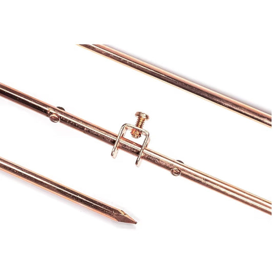 THE CIMPLE CO 4ft Copper Grounding Rod - 3/8" Diameter - Includes Ground Rod Clamp