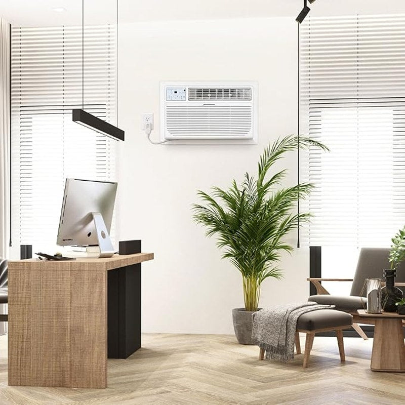 Keystone 10,000 BTU Wall Mounted Air Conditioner with Supplemental Heat & Dehumidifier,Bright White