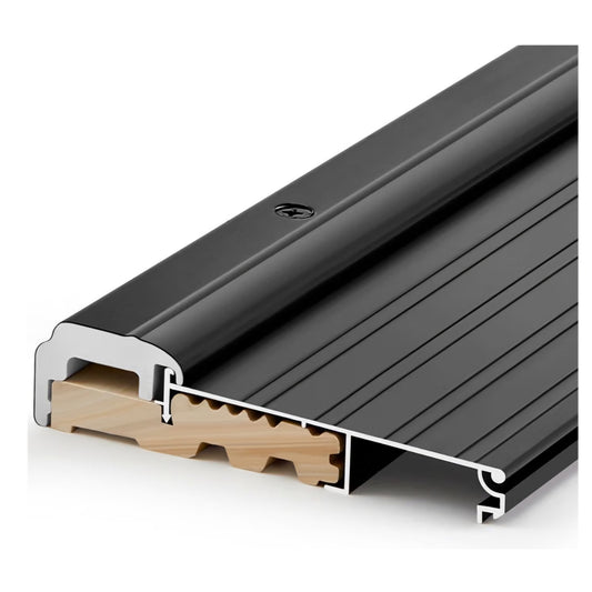 Blulu 72" Aluminum Exterior Door Threshold 5 5/8" Swing Threshold Black Heavy Duty