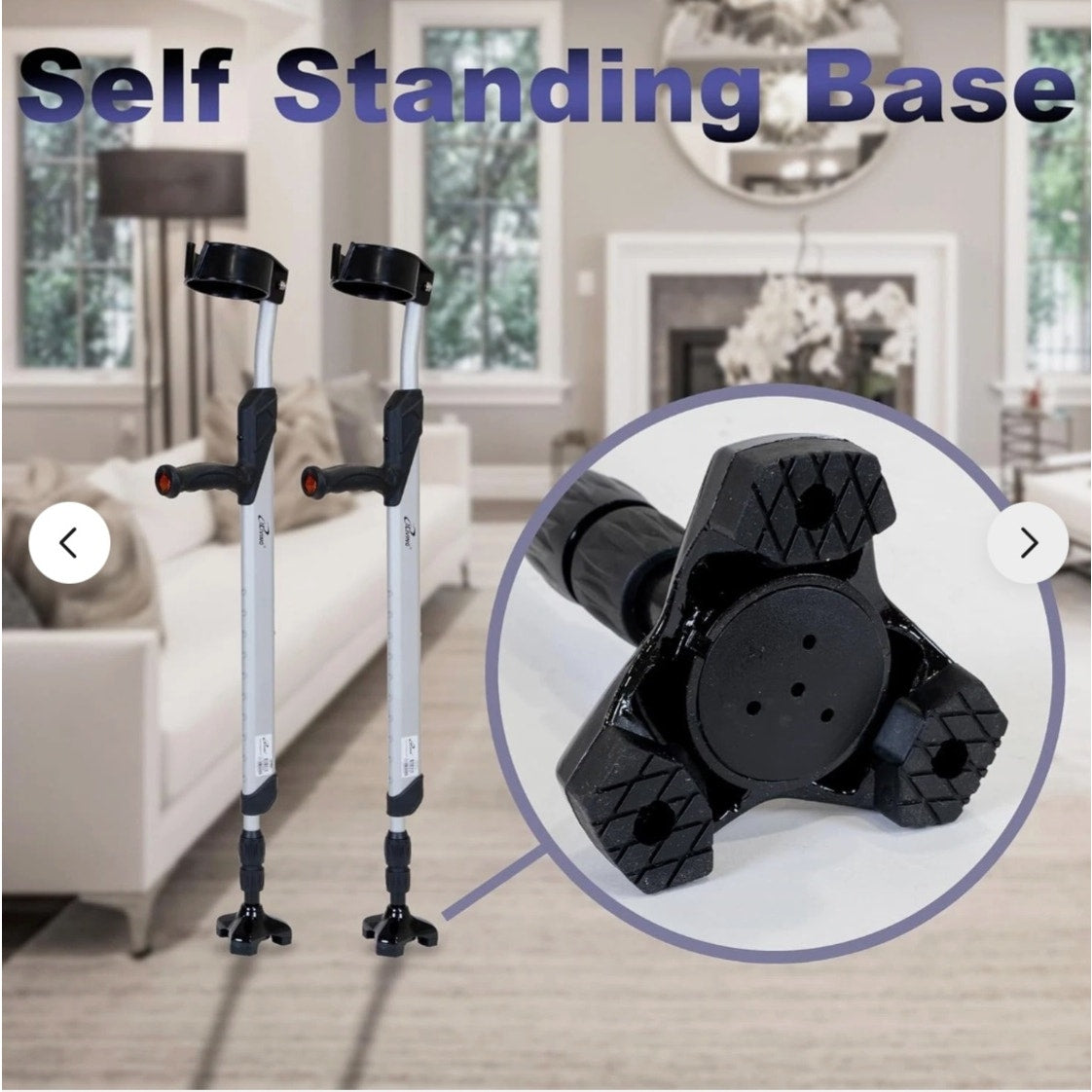 iLiving Forearm Crutches for Adults, Silver